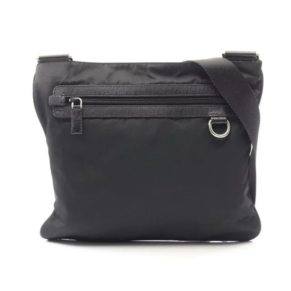 Prada Triangle Shoulder Bag Saffiano Leather Black